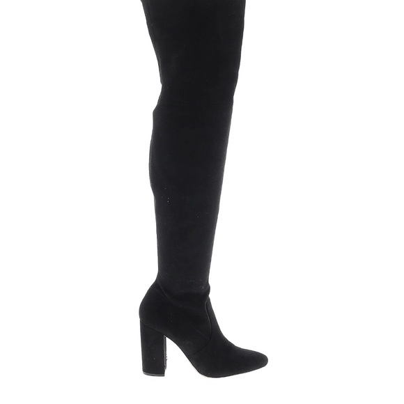 Aldo Black Faux Suede Over-the-Knee High Heel Boots 970 - Picture 1 of 13